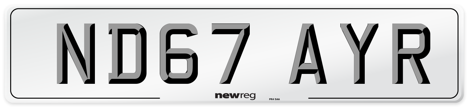 ND67 AYR Number Plate from New Reg